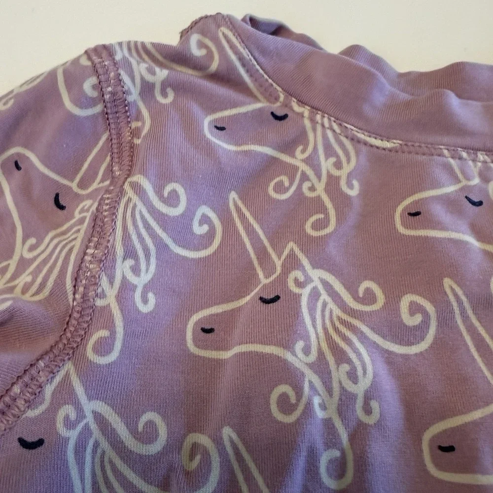 Hanna Andersson Hannasoft Unicorn Pajamas Girls Size 4 Tencel Long Sleeve Pants